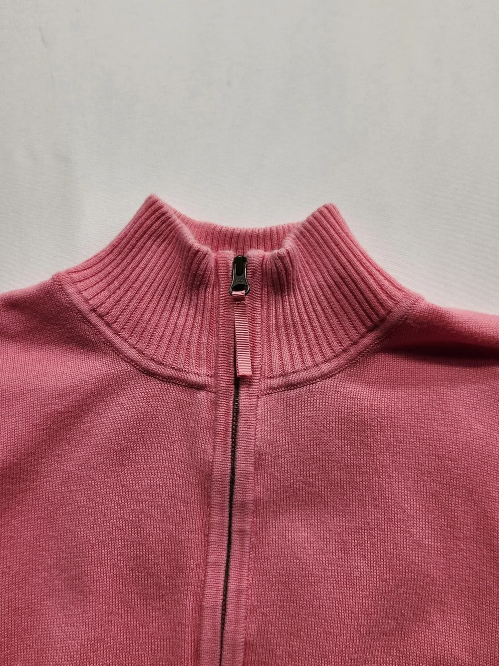 ⭐️Foxcroft Pink 100% Supima Cotton Quarter Zip Sweater Pullover Classic Knit Med